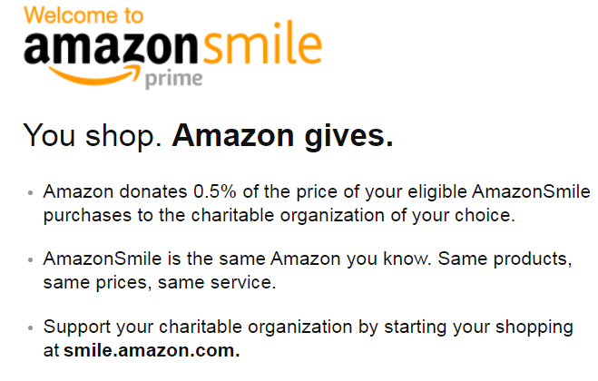 Shopping Amazon Smile will donate a portion of your purchases to Blackshear!